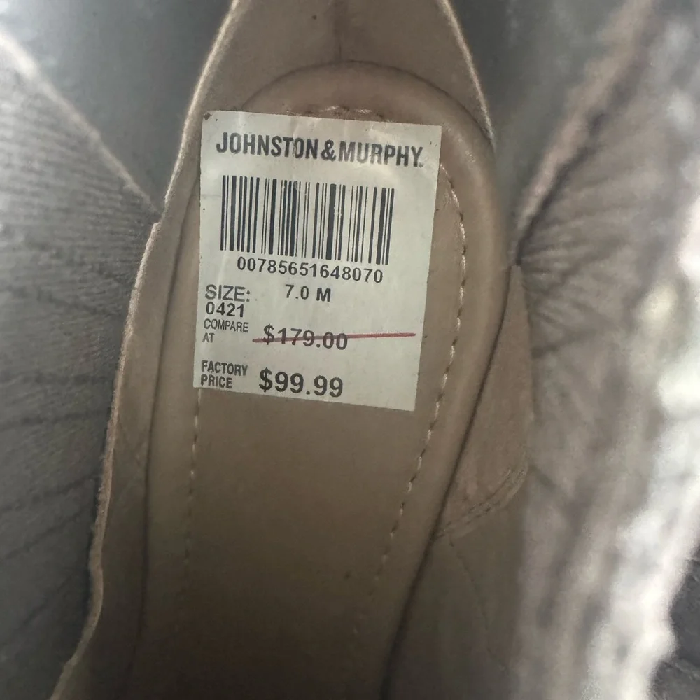 NEW - never worn - Johnston & Murphy Charcoal Heeled Boots - Picture 2 of 8